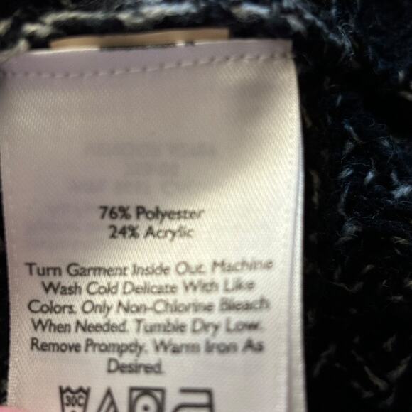 Eddie Bauer Women's Lounge Hooded Sweater in Black/White-Size Small - Picture 7 of 7